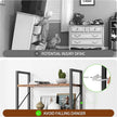Shintenchi 5 Tiers Bookshelf, Classically Tall Bookcase Shelf, Industrial Book Rack, Modern Book Holder in Bedroom/Living Room/Home/Office, Storage Rack Shelves for Books/Movies-Rustic Brown
