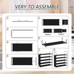 5 Tier Freestanding Shoe Rack, Space Saving Shoe Organiser with Side Pockets and Metal Hooks, Adjustable Shoe Rack for Entrances, Corridors, Dormitories, Holds 20-26 Pairs of Shoes, Metal Bracket