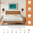 Farmhouse Wood Wall Sconces with Plug in Cord, Black Wall Sconces Set of Two, Wall Lamps that Plug into Wall Outlet, Vintage Sconce Lighting Wall Decor for Bedroom Living Room, with 5.58FT Cord