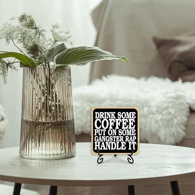 Coffee & Inspiration Retro Wood Sign, 4