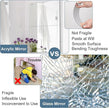 JUNEBRUSHS 8 Pack Self Adhesive Acrylic Mirror, 12x16 Inch Mirror Tiles,Flexible Sheets Wall Stickers, Frameless Small Mirror