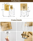 Rechargeable Wall Sconce, Gold Battery Operated Wall Sconce Set of 2 with Timer Function, Easy Install Dimmable Wireless Wall Lamps for Living Room, Bedroom, Hallway, Entryway Decor 3000K