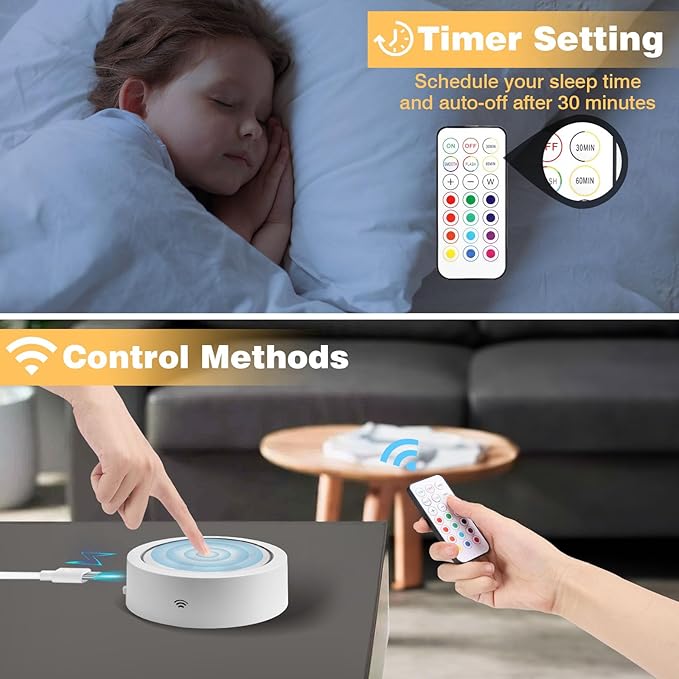 Wall Sconces Battery Operated – Rechargeable Wall Lights with Remote Control Dimmable Auto Timer–13 Colorfuls Changeable to Elegant Touch Wall Lamp for Bedrooms Living Rooms Game Rooms Hallways