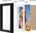 Vittanly 4x6 Picture Frame Set of 4, Display Pictures 3.5x5 with Mat or 4x6 without Mat, Engineered Wood with Shatter Resistant Plexiglass, Small Photo Frames for Wall or Tabletop Display, Black