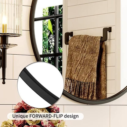 Growsun 20'' Black Round Mirror, Circle Wall Mirror for Bathroom Vanity, Entryway Living Room with Metal Frame for Home Decor