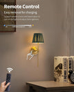 KDG Cordless Wall Sconces Set of 2, Small Wireless 5200mAh Rechargeable Battery Fabric LED Wall Lamps, Portables Lightings for Wall Painting, Living Room, Bedroom, Hallway, Gifts, Night Light (Green)