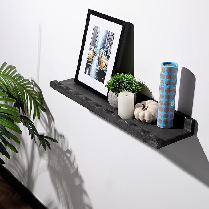 Suzile 2 Pcs Scalloped Shelves Wall Floating Shelves Set for Room, Bathroom, Bedroom, Cute Room Decor Aesthetic and Books, Toys, Photo Frames Storage(23