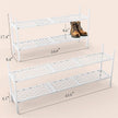 Shoe Rack, Expandable Shoes Organizer Metal Shelf Stand, 2 Tier Stackable Long Shoe Storage Holder For Closet, Floor, Entryway, Garage, Bedroom, Door Entrance For 12-18 Pairs, 45.6 inches White