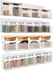 12 inch Spice Rack Wall Mounted,4 Pack Spice Organizer Shelf for Stove Cabinet Pantry Door, Adhesive or Screw Hanging Wall Spice Shelf Storage Holder in Kitchen and RV - Frost Color