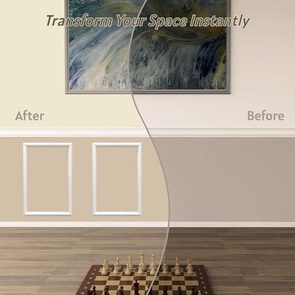 2 Frames Peel and Stick Wall Molding Kit, Wainscoting Panels kit for Walls, PreCut Wall molding 16 x 24 Inch, Easy Install Wall Wainscoting & Picture Frame Molding for Living Room, Bedroom, Home Decor
