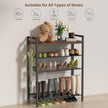 5 Tier Shoe Rack for Entryway, Metal Shoe Rack Heavy Duty with Wooden Top & Adjustable Mesh Shelves, Shoe Storage Organizer for Front Door Entrance/Closet/Bedroom/Dorm/Garage