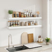 Fun Memories Floating Shelves for Wall, 48Inch Floating Shelves Set of 2, Hanging Shelf with Invisible Brackets, Wood Shelves for Living Room, Bedroom, Kitchen, White