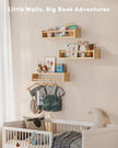 G&W Gruwald Nursery Book Shelves, Set of 3, Hanging Bookshelf, Wall Book Shelves for Bedroom Kids, Floating Shelf for Wall, Nursery Decor