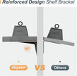 SKYSEN Floating Shelves for Wall Set of 6, 15.7in Wood Wall Shelf for Decor, Bathroom, Bedroom, Storage, Book,Kitchen, Living Room - Grey(fs-40-g)