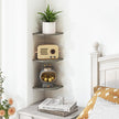 Fun Memories Corner Shelf Wall Mount, Floating Corner Shelves, Set of 3 Corner Wall Shelf Organizer, Rustic Wood Wall Storage Display Shelves for Living Room Bedroom Bathroom Kitchen, Rustic Grey