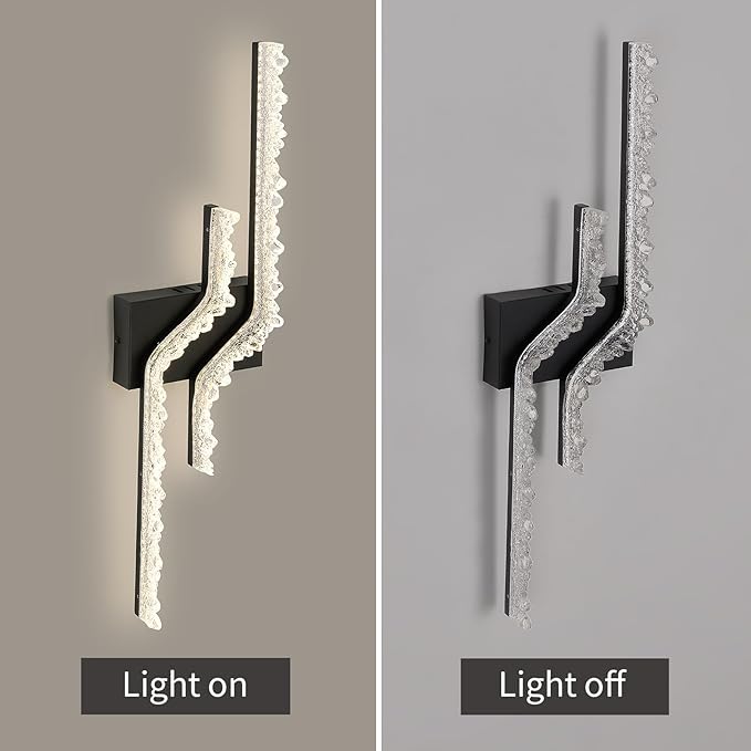 Modern Vanity Light Black 6000k LED Indoor Wall Lamp Acrylic Wall Light Fixture for Bedroom Living Room Hallway.