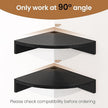 Fun Memories Corner Shelf Wall Mount, Wood Floating Corner Shelves, Corner Wall Shelf for Bedroom, Bathroom, Kitchen, Living Room (Black, 3 Pack)