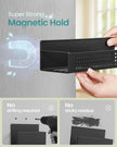 SONGMICS Strong Magnetic Spice Rack for Refrigerator, Set of 4, 2 Large and 2 Small Kichen Magnetic Shelves for Microwave, Washing Machine, Spice Organizers, No Drilling Needed, Ink Black UKCS061B01