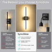 Battery Operated Wall Sconces Set of Two, 10000mAh Rechargeable Wall Lights with Remote Control, 360° Rotate Dimmable Black Gold LED Cordless Lighting for Bedroom, Living Room, Hallway, 29 Inch, 3CCT