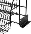 3 Tier Spice Rack Metal Seasoning Storage Shelf Cabinet-mounted Spice Holder Kitchen Storage Organizer Shelf with Guardrail and Mesh Design for Kitchen, Countertop, Dining Room, Black