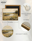 InSimSea Framed Canvas Wall Art Vintage Decor, Farmhouse Wall Decor for Living Room Bedroom Office Bathroom, Spring Landscape Wildflower Field Oil Painting Prints, Home Desk Decorations, 12x16inch