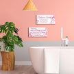 Jetec 2 Pieces Funny Bathroom Signs Bathroom Wall Decor Toilet Wall Accessories Farmhouse Toilet Rustic Wooden Signs, 12x6 Inch(Pink Bow Style)