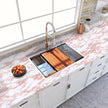 practicalWs White/Pink Marble Contact Paper Granite Peel and Stick Countertops Self-Adhesive Wallpaper Cabinets Drawer Shelf Wall Crafts Wall Paper Decorations 35.4 in x 118 in