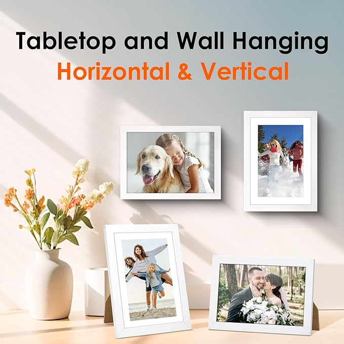 FIXSMITH 5x7 Picture Frame Bulk-4 Pack, Photo Frame with HD Plexiglass, Display Pictures 4x6 with Mat or 5x7 Without Mat, White Picture Frames Collage Wall Decor, Wall & Tabletop Picture Frames
