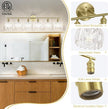 Vintage Bathroom Light Fixtures,6-Light Hardwired Vanity Lights with Clear Tulip Glass Shade,Gold Bathroom Vanity Light for Mirror Restroom,E26 Socket,40.55 in(Bulbs Not Included)