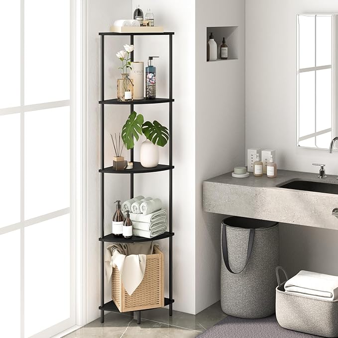Yoobure Corner Shelf Stand, 5-Tier Bookshelf, 65