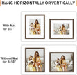 ATOBART 8x10 Picture Frame Set of 4, Displays 5x7 with Mat or 8x10 Without Mat, Photo Frames for Wall Hanging or Tabletop, Includes HD Plexiglass, Brown
