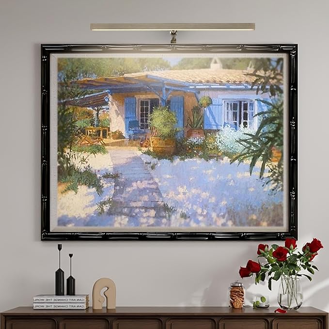 LED Picture Lights for Paintings Plug in, 16 Inch 4W Adjustable Art Light Gallery Wall Light for Display Art Work, Antique Brass Finish, CRI90+, 3000K Warm White