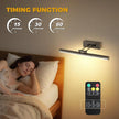 JUSHENG Battery Operated Picture Lights for Wall Brushed Grey 3CCT Dimmable Gallery Lights with Remote and Timer Wireless Painting Lights for Artwork, Display, Portraits 15.35'' Inch 3W