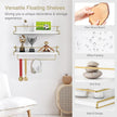 Forbena Floating Bathroom Shelves Wall Mounted, Aesthetic White and Gold Shelves for Bathroom Accessories, Modern Bathroom Organizer with Tower Bar for Wall Decor Storage Small Spaces, Set of 2