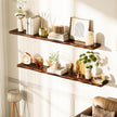 Floating Shelves for Wall Rustic Farmhouse 55 Inch Floating Shelf Bathroom Wooden Shelves for Wall Mounted Live Edge Pine Shelf with Unique Natural Grain for Living Room Bedroom Kitchen (Walnut)