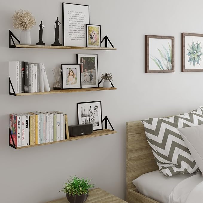 Wallniture Minori Wall Bookshelves for Living Room Decor, 36