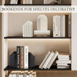 Book Ends for Heavy Books, Resin Decorative bookends, Heavy Duty Book end for Shelves, Book Stopper for Shelves, Modern Home Decor Aesthetic Book Ends, Layered Arch Design Set of 2(Cream White)