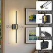 L LOHAS LED Battery Operated Wall Sconces Set of 2, Battery Wall Sconce 10000mAh, Gold and Black Rechargeable Sconces 3CCT, 23.7 Inch Wireless Wall Lights, Sconce Wall Decor for Bedroom, Living Room