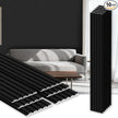 RITOLLO 10-Pack WPC Slat Wall Panels, 96 x 6 Inches 3D Fluted Wall Panels for Interior Wall Decor, Modern Accent Wood Wall Paneling for Living Room, TV Background, Office, Bedroom(Matte Black)