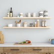 Picture Ledge Shelf for Wall, 48 inch Solid Pine Wood Nursery Book Shelves 2 Packs, Floating Ledge Shelves for Kids' Room Bedroom Bathroom Living Room Photo Frames Office Nursey Wall Decor, Natural