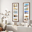 puthiac 8x24 Oak Wood Picture Frame - 8x24 Photo Frame with Mat Display 5Pcs 4x6 Photos, 4x6 Picture Frame Wood, Natural Solid Wooden Picture Frames for Wall Art Decor(1 Pack, Walnut)