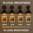 Black Gold Vintage Wireless Battery Operated Wall Sconces — Cordless Battery Powered LED Wall Lights Set of 2, Wall Lamp with Remote, Indoor Wall Lamp Fixture for Gallery, Bedroom, Farmhouse