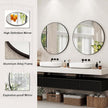 42 Inch Round Bathroom Mirror - Black Wall Mounted Circle Mirror with Metal Frame, Modern Round Hanging Mirror Suitable for Bathroom, Vanity, Entryway, Living Room