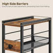 Spice Rack, 3-Tier Pull Out Spice Rack Organizer for Countertop, Narrow Kitchen Countertop Storage Shelf with 2 Drawers, for Kitchen, Cafe, Rustic Brown and Black SR02BR