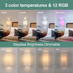 Adhesive Battery Operated Wall Sconce Set of 2, 5000 mAh Battery Rechargeable Bulb with 12 RGB Colors, Stick on Wall Sconce No Drill Wall Lights, Linen