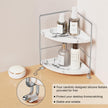 2-Tier Corner Bathroom Organizer, Countertop Perfume Makeup Shelf Cosmetics Storage Shelf Display Rack Vanity Shelf,Kitchen Spice Rack,PP Imitation Marble Design,Tool-Less Install(Silver)