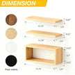 Wall Mounted Floating Shelf, c Long for Bedroom Living Room Kitchen Staircase Bathroom Above Toilet Wall Decoration Book Storage Room Recoration (3piece Set) Natural Wood Color