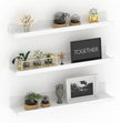 Giftgarden 24 Inch White Floating Shelves for Wall Mount, Modern Wood Wall Shelf Ledge for Bathroom Bedroom Living Room Kitchen Nursery Storage, Set of 3 Different Sizes