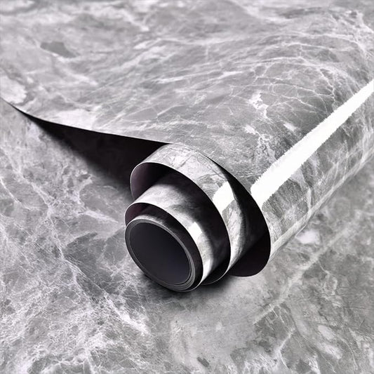 Yancorp 32.8ft Dark Gray Contact Paper Peel and Stick Wallpaper Marble Removable Wallpaper Pull and Stick Countertops Self-Adhesive Backsplash for Cabinets