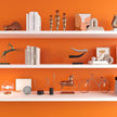 VEELIKE 15.7''x118'' Thick Orange Wallpaper Stick and Peel Removable Modern Orange Contact Paper for Cabinets Shelves Drawers Waterproof Self Adhesive Solid Color Vinyl Wallpaper for Bathroom Bedroom